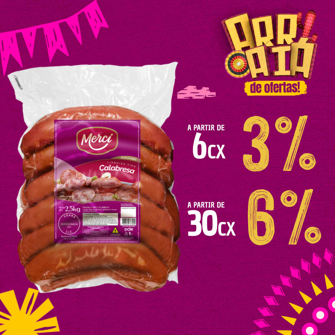 Lingui&ccedil;a Calabresa 2,5kg - Merc&iacute;